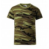 další vyobrazení Dětské maskované triko Malfini CAMOUFLAGE 149, zeleno-hnědé