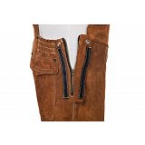 další vyobrazení Kožené svářečské kalhoty s náprsenkou WELDAS Lava Brown, vel.M-XL