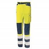 další vyobrazení Letní softshellové kalhoty 4-WAY STRETCH, fluo žlutá/modrá