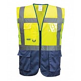 další vyobrazení Manažerská výstražná dvoubarevná vesta Portwest WARSAW, žlutá/navy