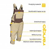 další vyobrazení Montérkové 3/4 laclové kalhoty CHAMEO RANGO, béžová/hnědá	