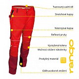 další vyobrazení Montérkové pasové kalhoty CHAMEO RANGO, červená/vínová
