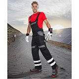 další vyobrazení Reflexní montérkové pracovní kalhoty s laclem COOL TREND, černo/šedé