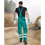další vyobrazení Reflexní montérkové pracovní kalhoty s laclem COOL TREND, zeleno/černé