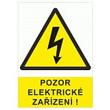 další vyobrazení Tabulka Pozor elektrické zařízení, A6, samolepka