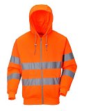další vyobrazení Výstražná mikina na zip s kapucí Portwest B305, oranžová