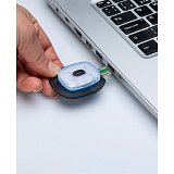 další vyobrazení Zimní pletená čepice s LED lampou DEEL LED, šedá kamufláž